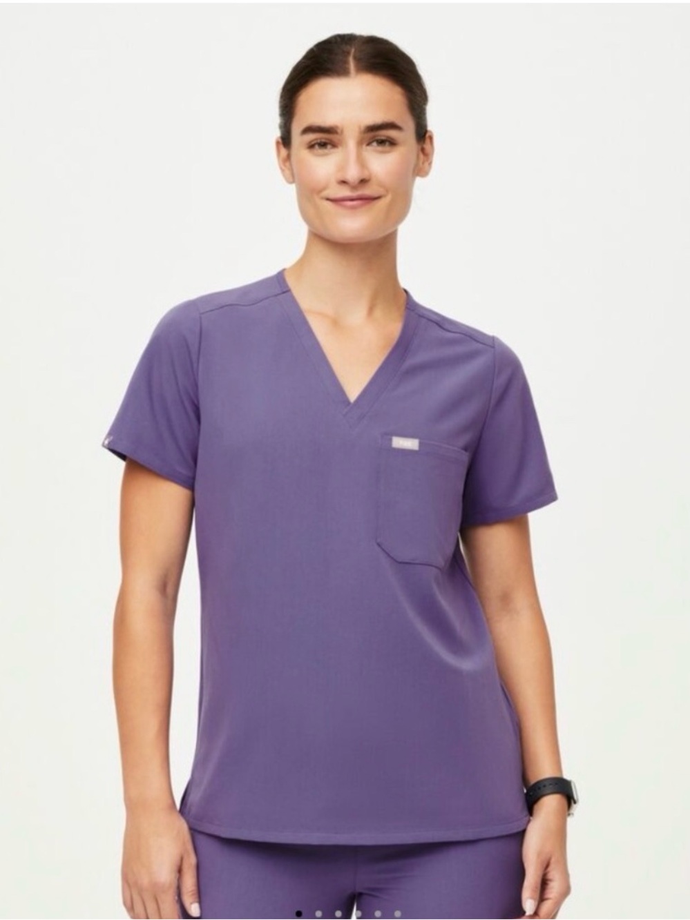 FIGS Catarina One Pocket Purple Scrub Top